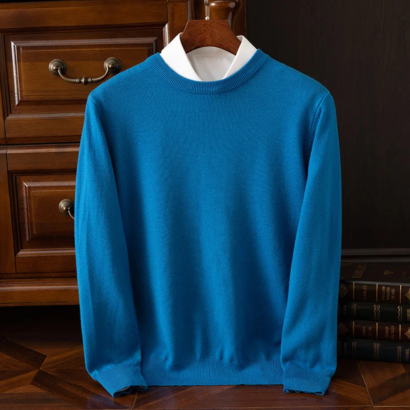 Carmel O-Neck Merino Wool Sweater