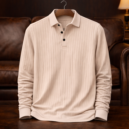 Encinitas Ribbed Long-Sleeve Polo