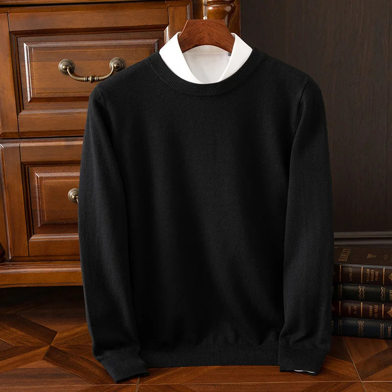 Carmel O-Neck Merino Wool Sweater
