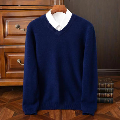 Carmel V-Neck Merino Wool Sweater