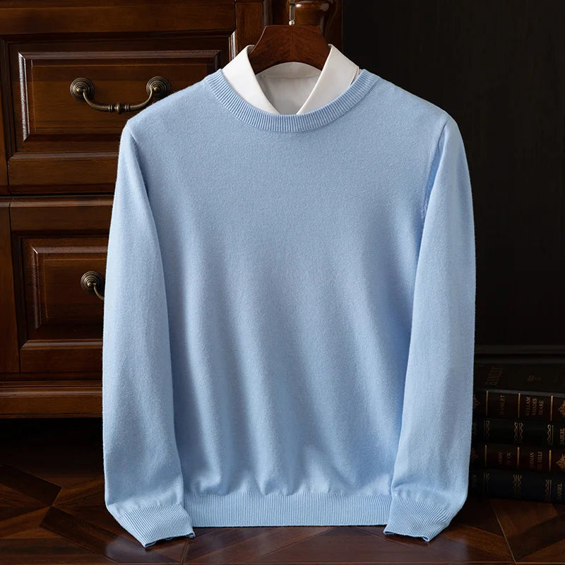 Carmel O-Neck Merino Wool Sweater