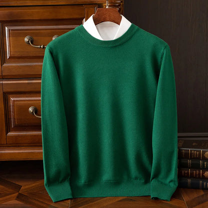 Carmel O-Neck Merino Wool Sweater