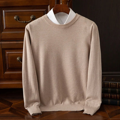 Carmel O-Neck Merino Wool Sweater