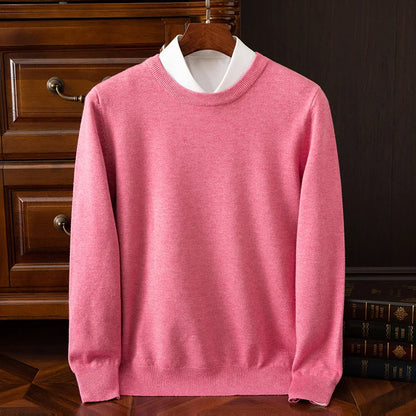 Carmel O-Neck Merino Wool Sweater