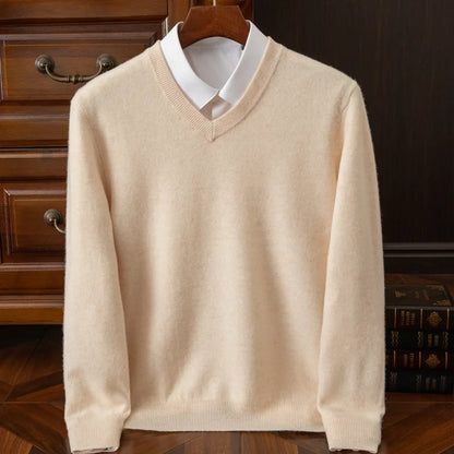Carmel V-Neck Merino Wool Sweater