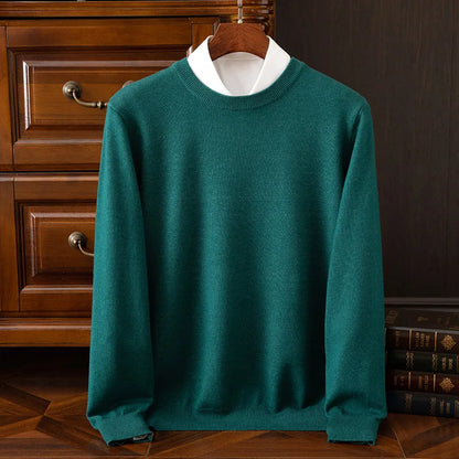 Carmel O-Neck Merino Wool Sweater