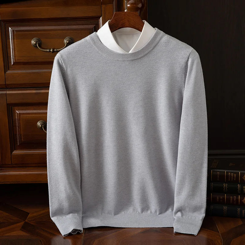 Carmel O-Neck Merino Wool Sweater