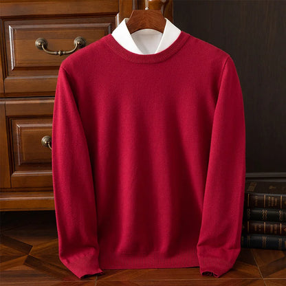 Carmel O-Neck Merino Wool Sweater