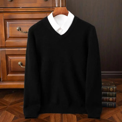 Carmel V-Neck Merino Wool Sweater